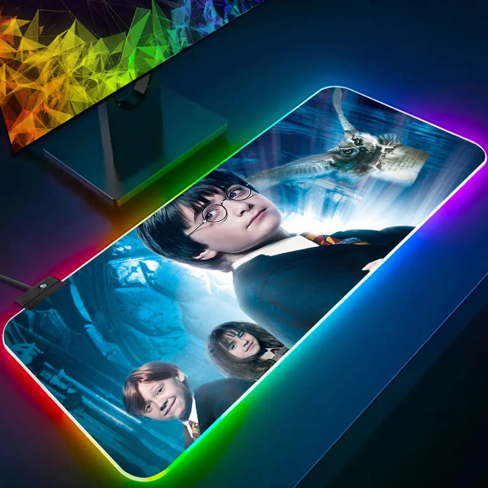 Tapis De Souris Gamer Lumineux Xxl, Gaming Mouse Pad Avec Led Rétro