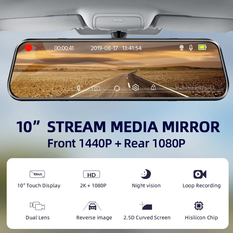 YANACE-A37 2.5K ڵ DVR ̷ ,  ̷,  GPS  ķ,   ڵ ī޶, Ʈ , 10 ġ