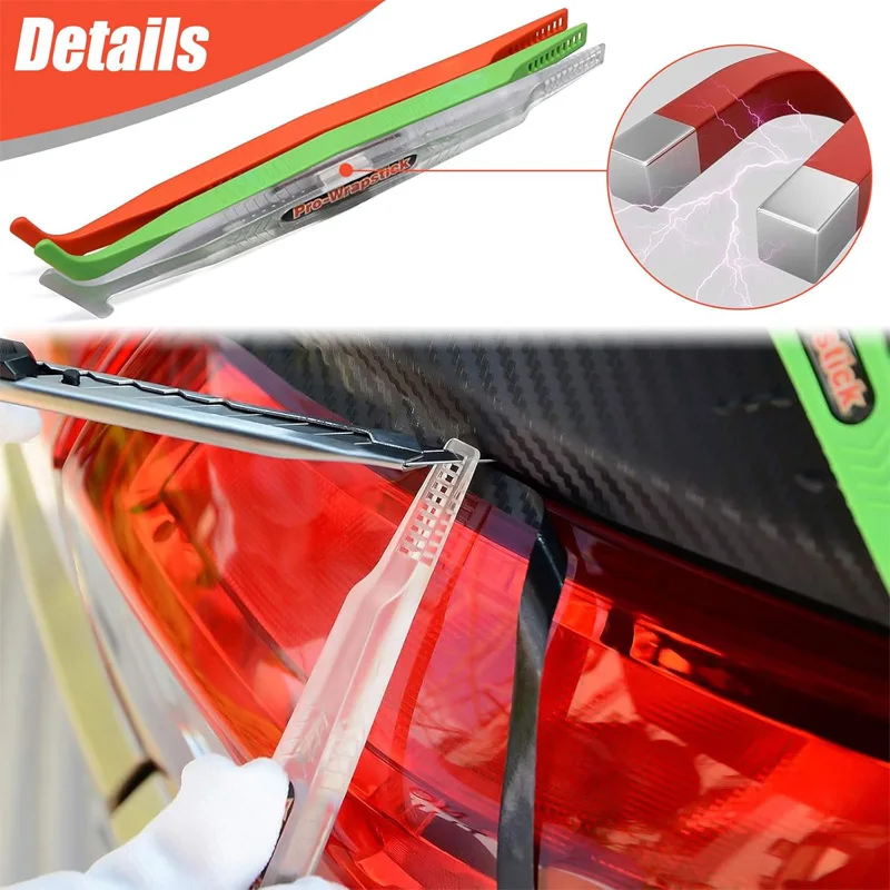 Magnetic Micro Stick Squeegee for Vinyl Wraps - Ideal for Corners, Curves, and Seams