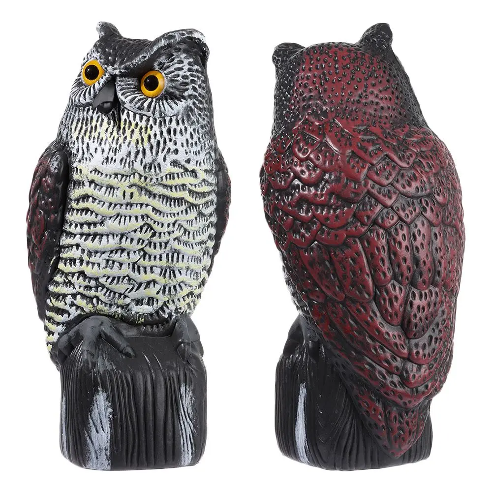 Outdoor Patio Garden Decoration Large Size Rotating Head Birds Repellent Pest Control Bird Deterrent Owl Decoy garden decoration owl decoy bird repellent decoy
