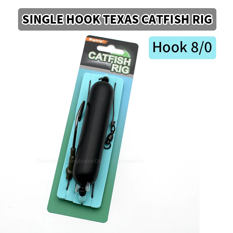 1 Stück 100cm/220lb Welsangel-Rig mit Einzelhaken, Texas Catfishing Rig Haken 4/0 6/0 8/0 Angelzubehör und -ausrüstung – Detail 9