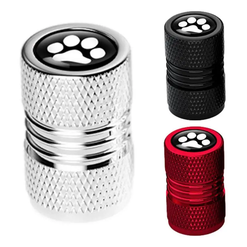 

Car Tire Valve Stem Caps Leak Proof Auto Valve Covers With Dog Paw Shape Anti Fade Alluminum Alloy Valve Stem Caps For SUV Car