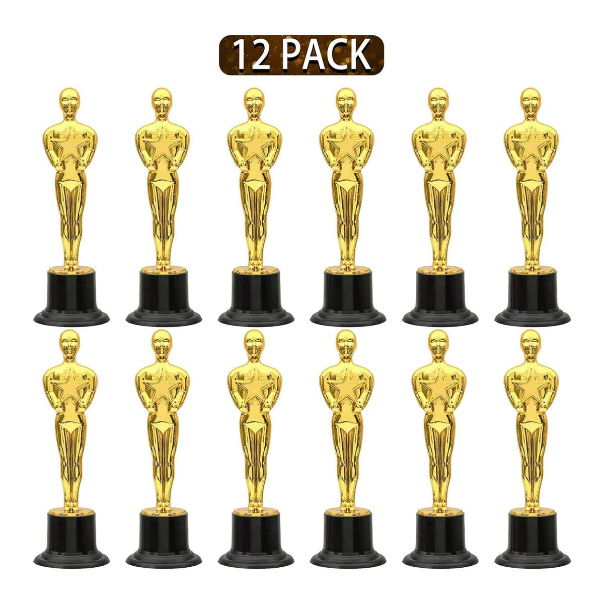 12 Pack Plastic Gold Award Trophies for Party Decorations, Party Favors, Movie Night Party Favor, School Award 3