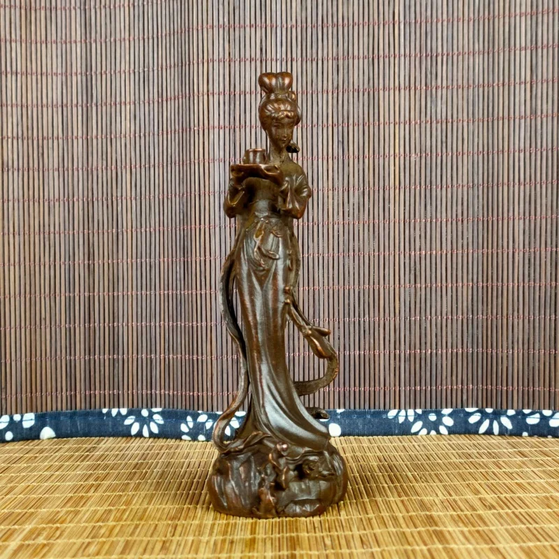 

Vintage Antique Copper Fairy Tea Decoration Retro Collectible Artsy Object Desktop End Table Study Office Decorations Decoration