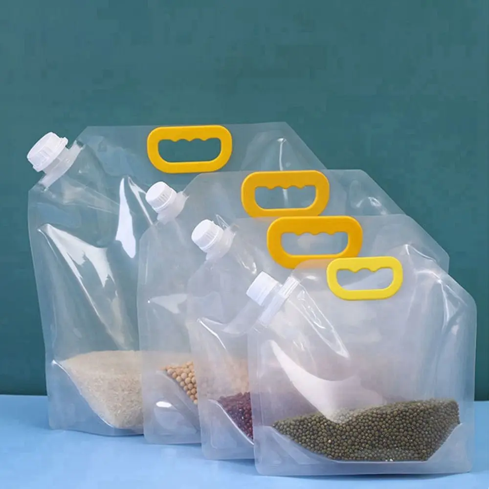 

5Pcs Portable Food Moisture/Insect-Proof Sealed Bags Food Grade Plastic Kitchen Thickened Storage Bag Grains Container Reusable