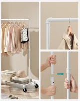 SONGMICS Heavy-Duty Clothes Rack, Clothing Rack for Hanging Clothes, Industrial Garment Rack on Wheels, Metal Frame 2