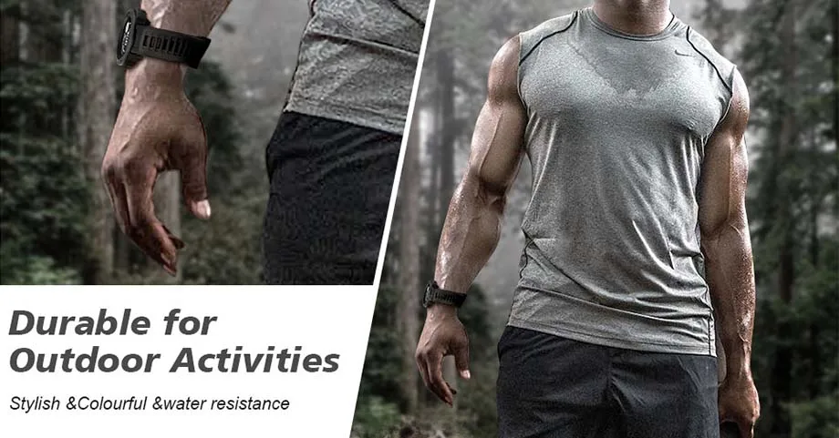 Armband für Garmin Instinct mit einem weichen Silikon-Uhrenarmband – kompatibel mit Instinct 2 / Solar / Tactical / Instinct 1 – Detail 2