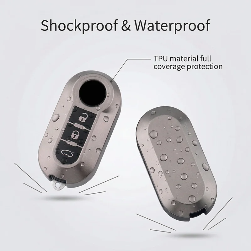 Sleek Grey TPU Car Key Case Cover - Durable Protective Shell