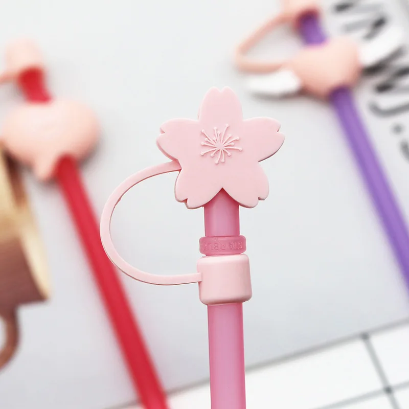 Cute Kawaii Straw Topper Silicone Dust Proof Straw Cover 5pcs Animal Flower  Fruit Cartoon Reusable Straws Caps for 7mm diameter - AliExpress