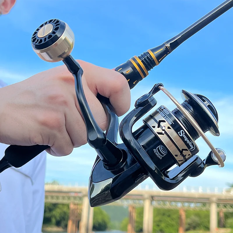 Spinning Fishing Reels Fishing Reels Spinning Fishing Accessory Sougayilang Fishing Reel Metal Spool 1000-4000 Max Drag 10kg EVA/Ball Grip Spinning Reel Saltwater Fresh for Carp Fishing
