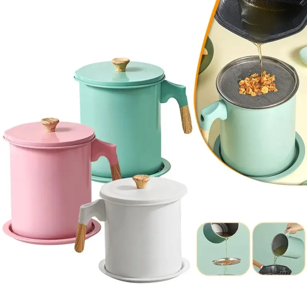 

1.4L/1.7L Oil Filter Pot New Storage Container Large Capacity Strainer Pot Lard Strainer Tray Oil Filter Kitchen
