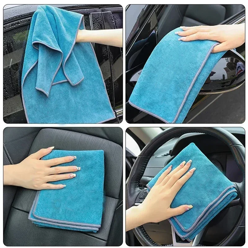 Thickened Car Cleaning Towel Multifunctional Water-absorbent Coral Velvet Microfiber Non-harming Car Special Car Wash Towel