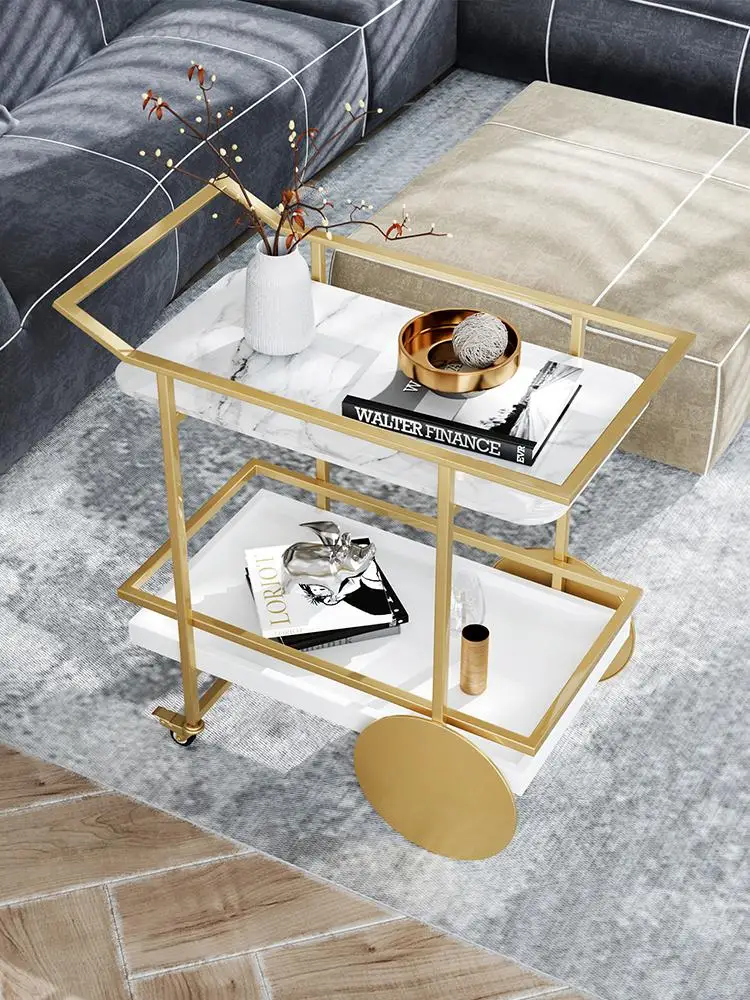European-style hotel wine cart trolley restaurant mobile hand push dining cart creative meal side tea kitchen