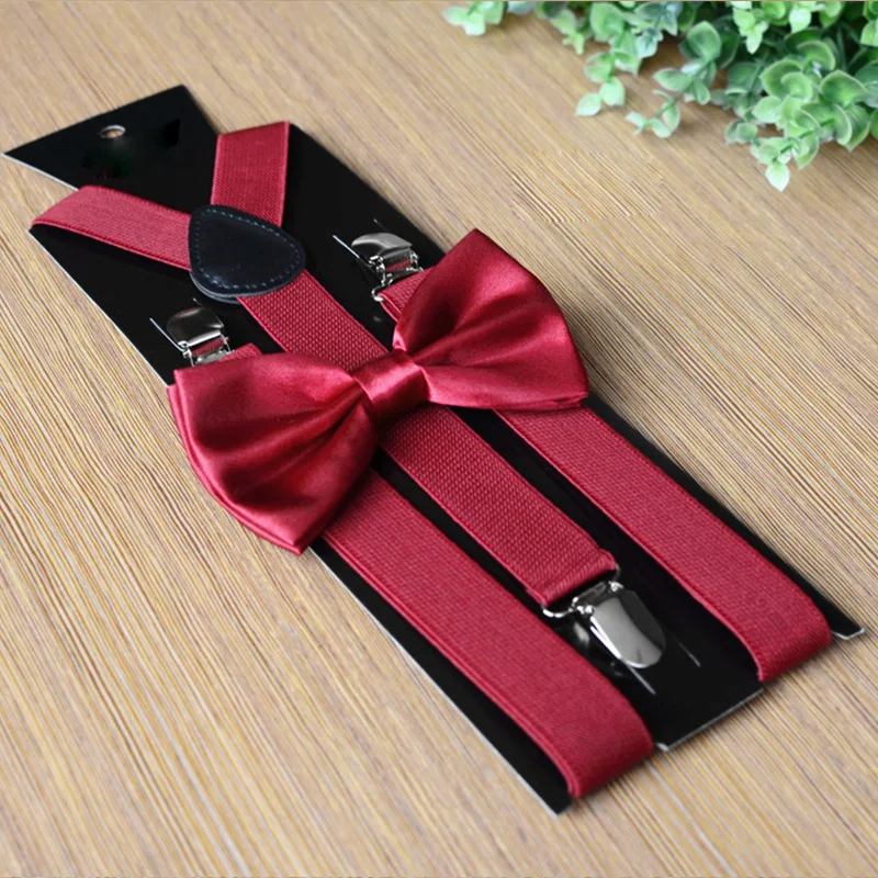 

New Men Matching Suspenders Braces&Bow Tie Combo Sets Fancy Costume Men Women Boys Girls Baby Kids Party Wedding Y-Back Braces