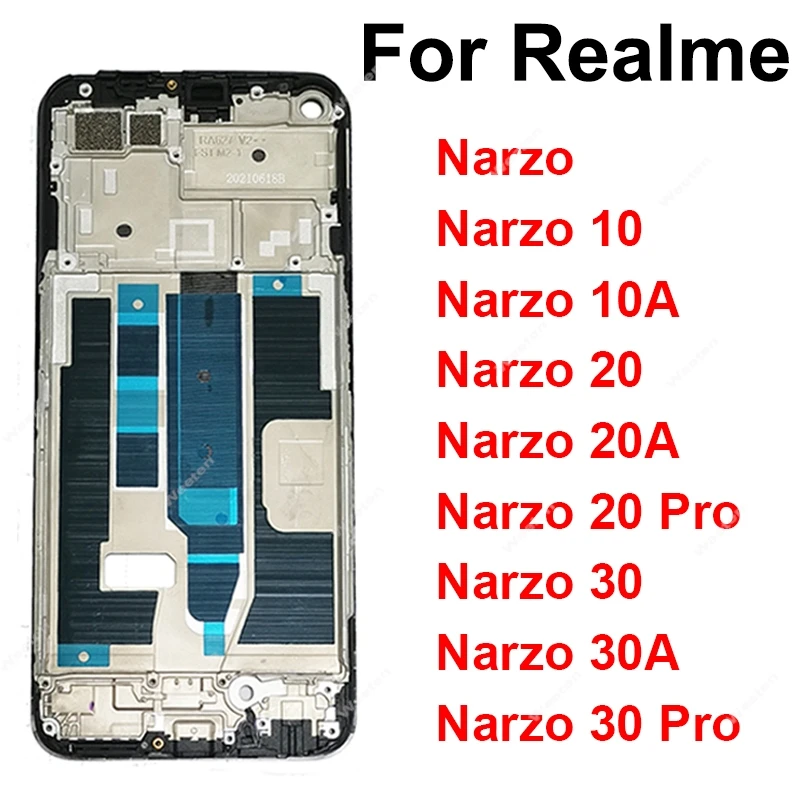 For Realme Narzo 30 20 10 Pro 30A 20A 10A 4G 5G Front LCD Housing
