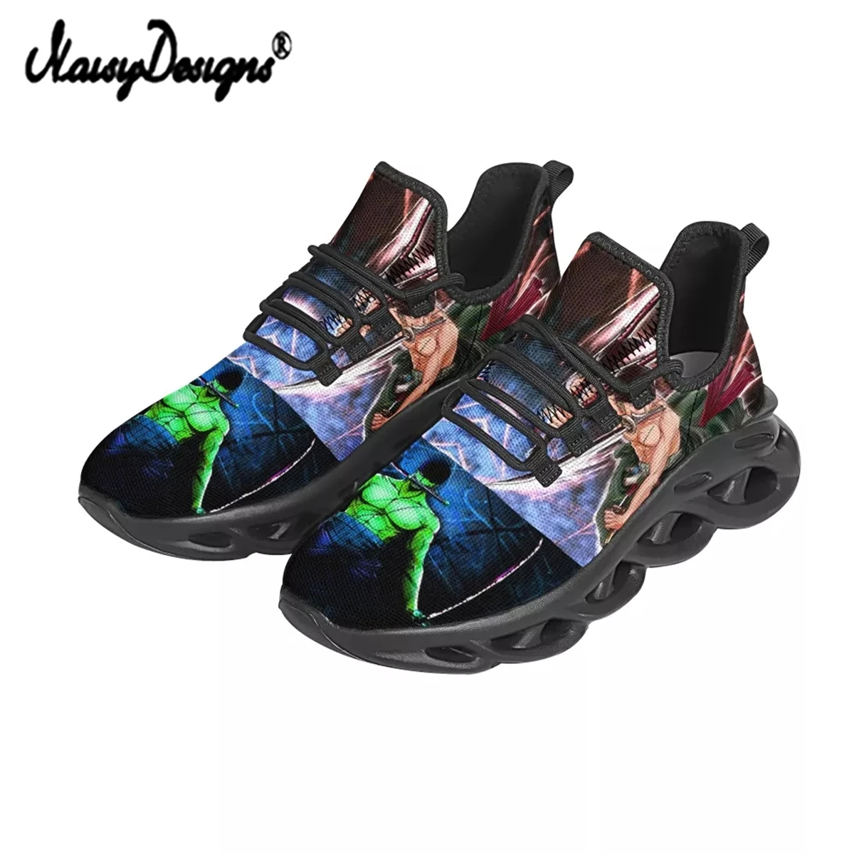 

Noisydesigns Men Shoes Sneakers Anime Roronoa Zoro Prints Male Casual Shoes Mesh Luxury Shoes Trainer Daily Sport Shoes Flats