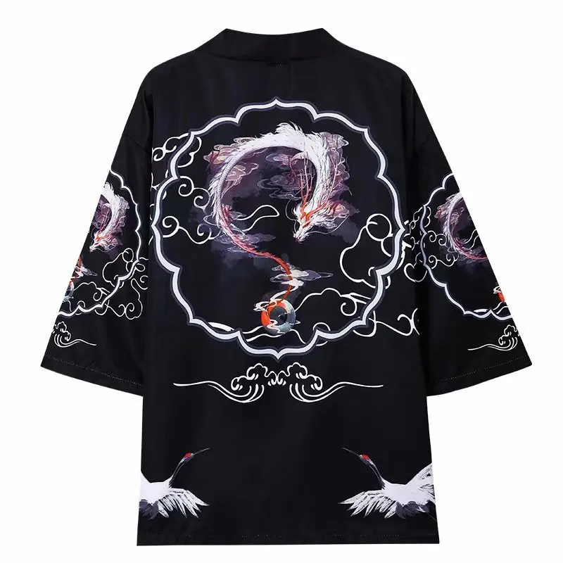 Japanese Kimono Traditional Yukata Kimono Cardigan Men Beach Thin Asian Clothes Japan Kimonos Male Fashion Casual Cardigan Shirt
