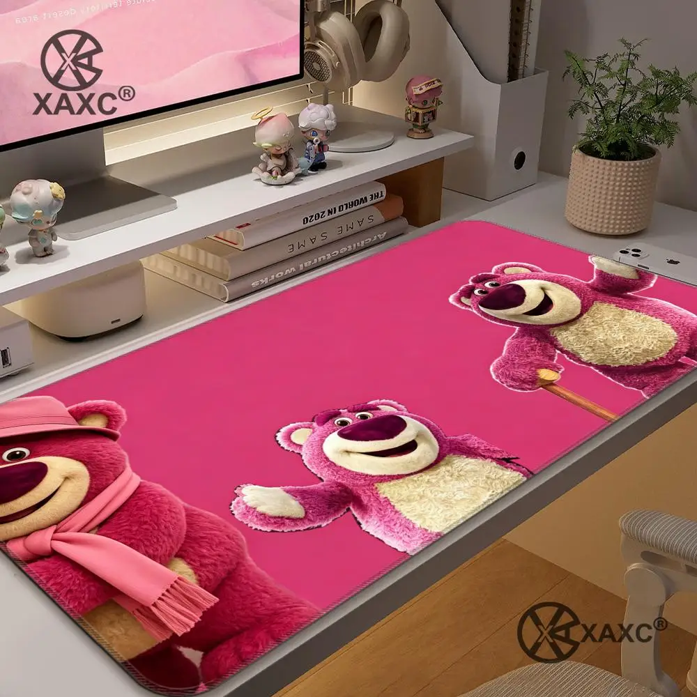 Kawaii Strawberry Bear Gaming Mouse Pad - Cute Anime Desk Accessory and Gift