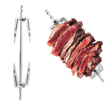 스테인레스 스틸 로스트 랙 치킨 꼬치 요리 오븐 및 에어 프라이어 로티세리 액세서리, BBQ 그릴 치킨 포크 캠핑 도구 상품 이미지