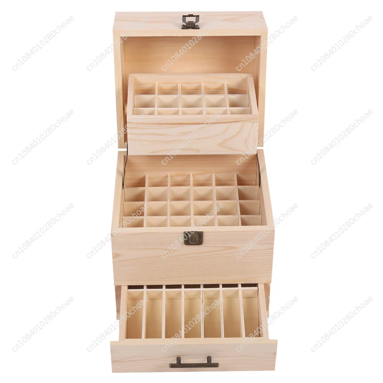 59 Grid Level 3 Space Savings Wooden Storage Boxes Case Essential Oil Storage Ca
