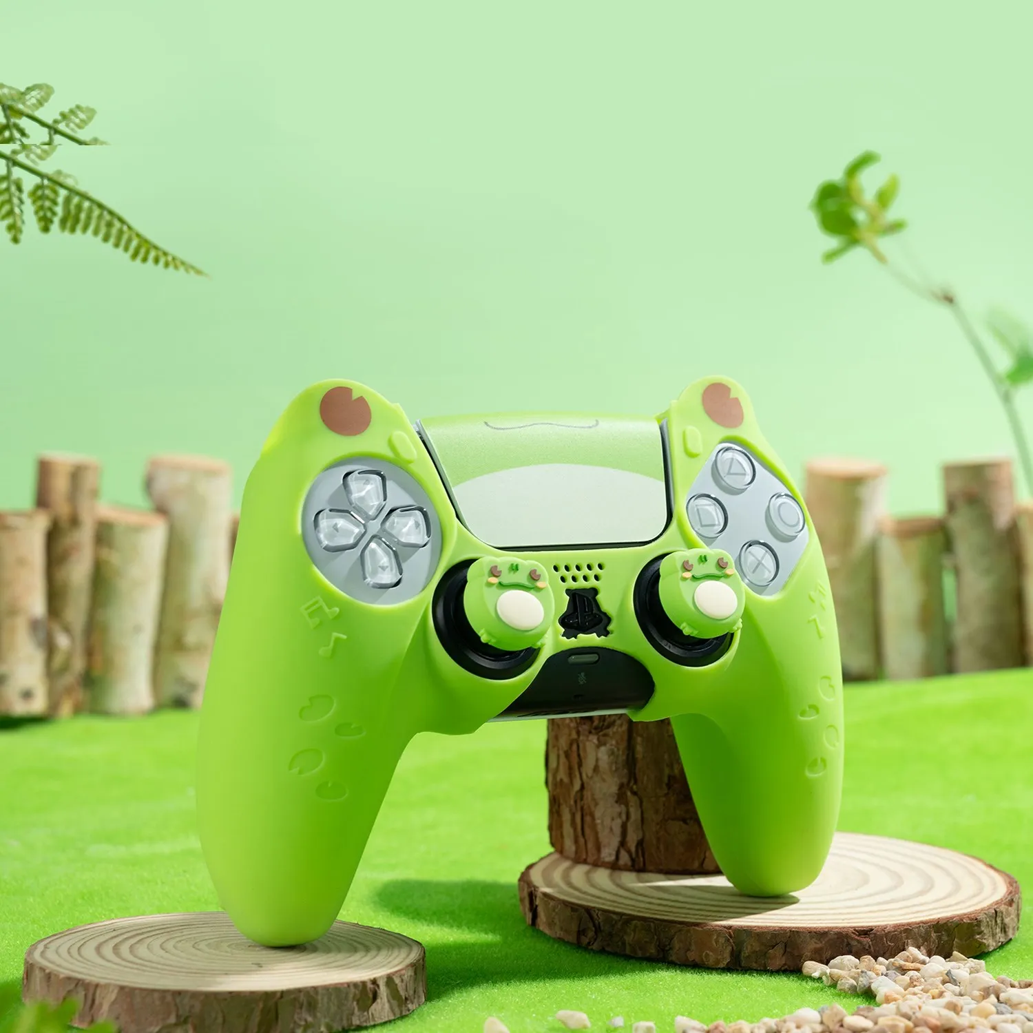 Geekshare Sapo Capa de Silicone Pele para Ps5 Estojo Controlador Concha Protetora Verde para Sony Playstation Acessórios para Jogos Presente - Image 3