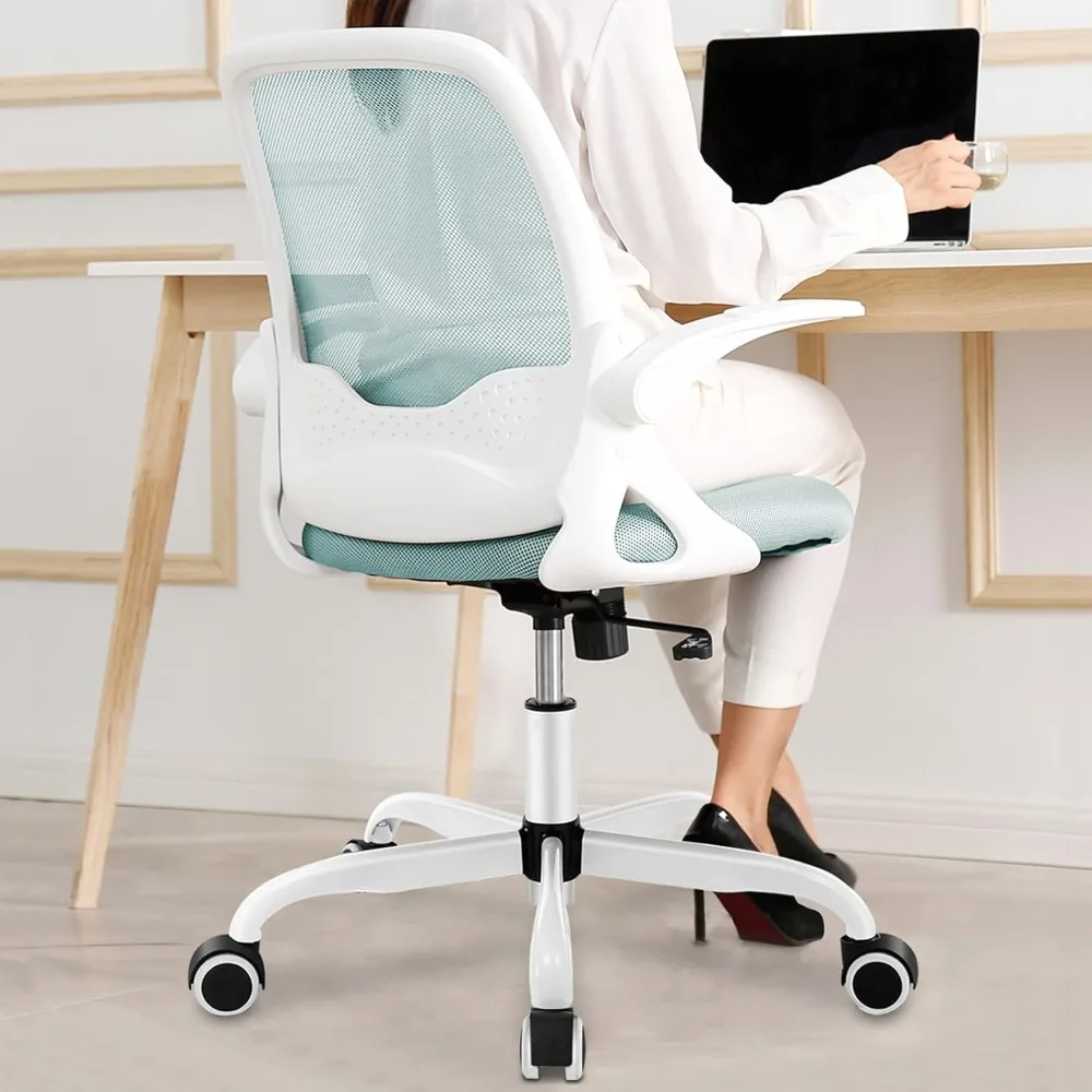 

Ergonomic Desk Chair, Breathable Mesh Computer Chair, Comfy Swivel Task Chair with Flip-up Armrests and Adjustable Height