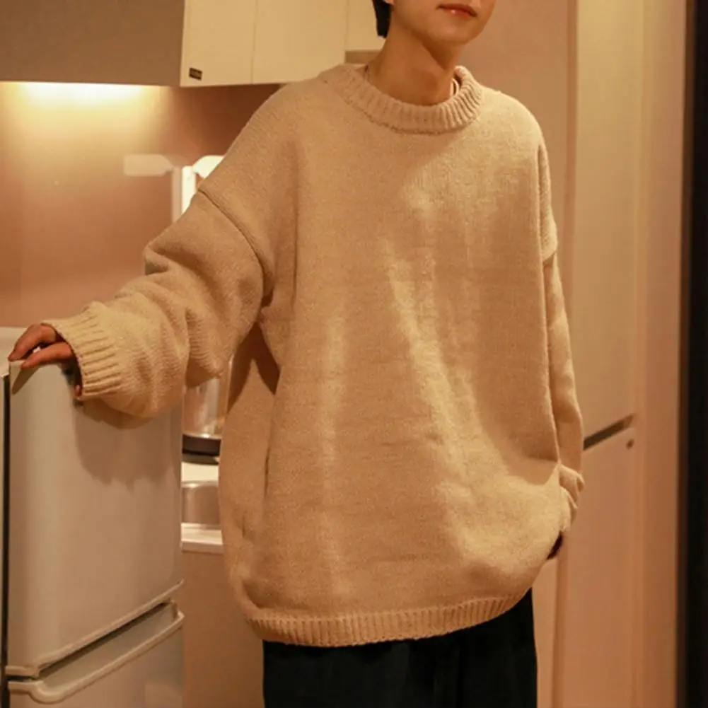 

Men Round Neck Sweater Stylish Men's Knitwear for Autumn Winter Round Neck V-neck Sweaters Long Sleeve Pullovers in for Casual