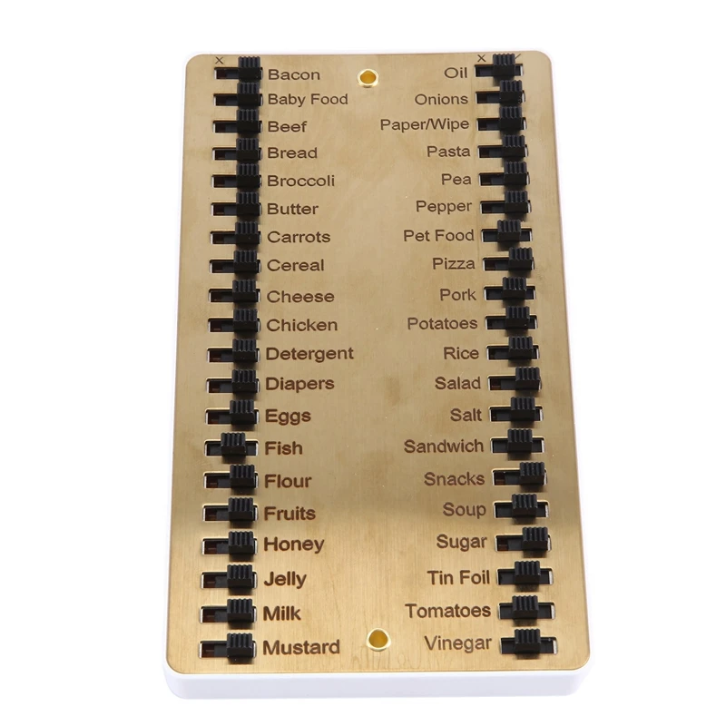 

1 PCS Metal Grocery List Memory Reminder Board Metal Sliding Shopping List Mat For Shopping Working 5.5X3.15In