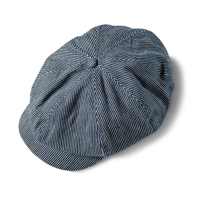 Non Stock Hickory Stripes Newsboy Cap Vintage Fashion All Season Men Berets
