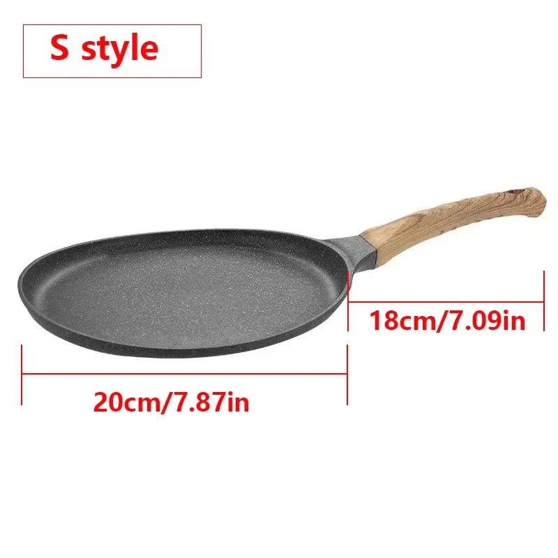Crepe Pan Pancake Nonstick Frying Pans Wooden Handle Omelet Cooking Breakfast Pizza Steak Fried Cooker Crepe Kitchen Accessories