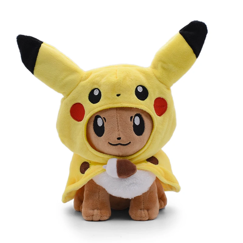 

12 Inch Pikachu Cosplay Eevee Pokemon Weighted Plush Doll Soft Animal Hot Stuffed Toys Great Kawaii Gift Free Shipping