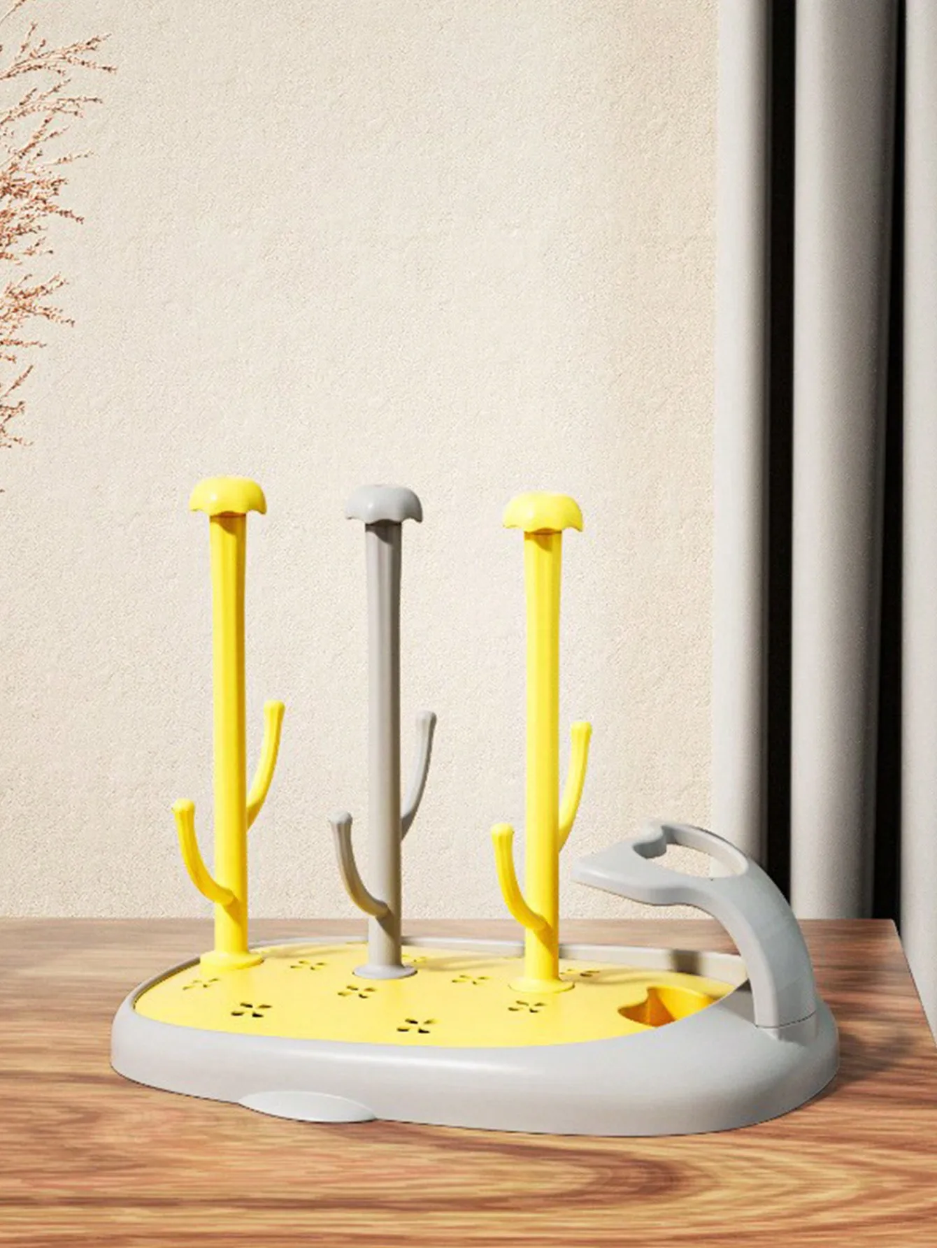 Baby Bottle HolderBaby Bottle Drying Rack Drainer Removable Brush Holder Shelf