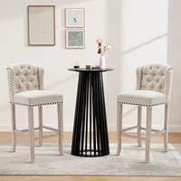 43.5" High Black Round Bar Table with Geometric Base, Modern Cocktail Table for Kitchen Dining Room Coffee Shop 3