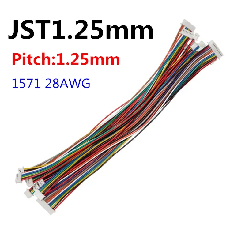 더블 헤드 와이어 케이블 커넥터, SH1.0 JST1.25 ZH1.5 PH2.0 XH2.54, JST 피치 1.0 1.25 1.5 2.0 2.54mm, 2 3 4/10 핀 암, 10 개