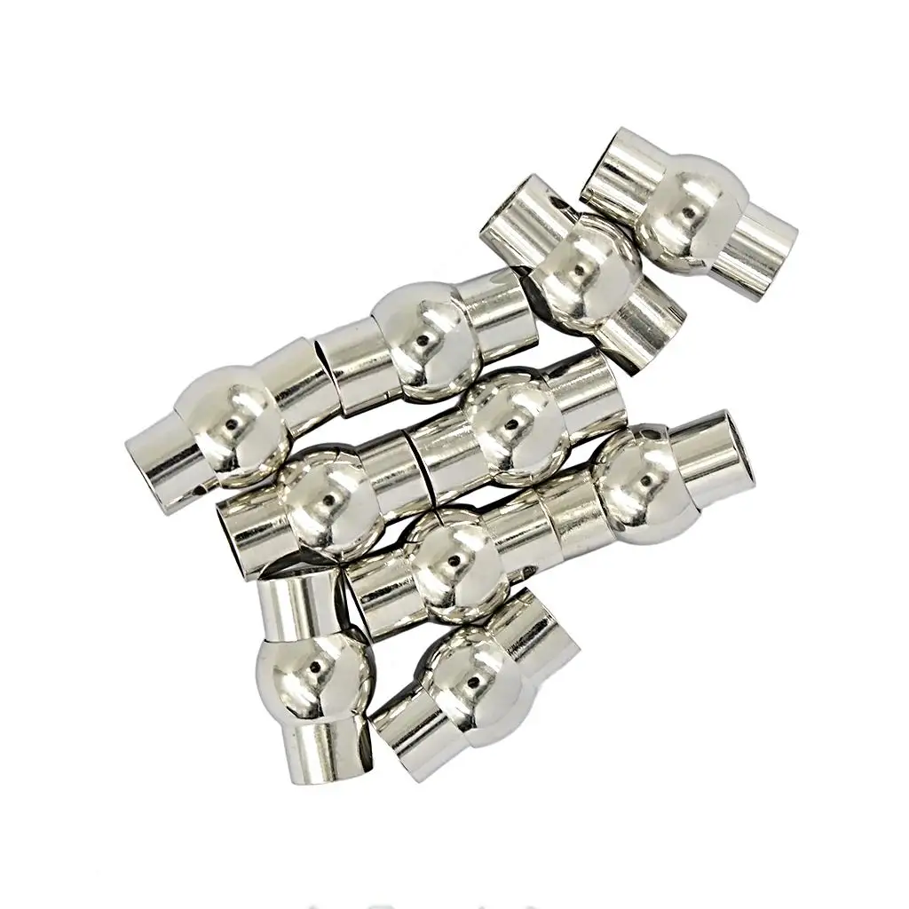 

10pcs Magnetic Clasp Glue-in Cord Ends Jewelry DIY Making Findings-Silver