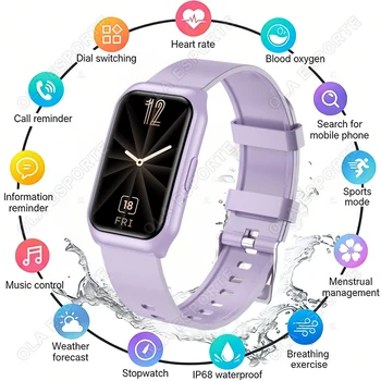 Women Smart Bracelet Men Smartwatch Ladies Heart Rate Blood Oxygen IP68 Waterproof Sports Smart Band Watch For Android IOS HW12 1