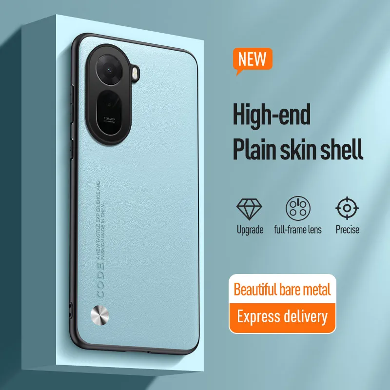 Leather Shockproof Phone Case with Camera Protection and Soft Silicone Bumper