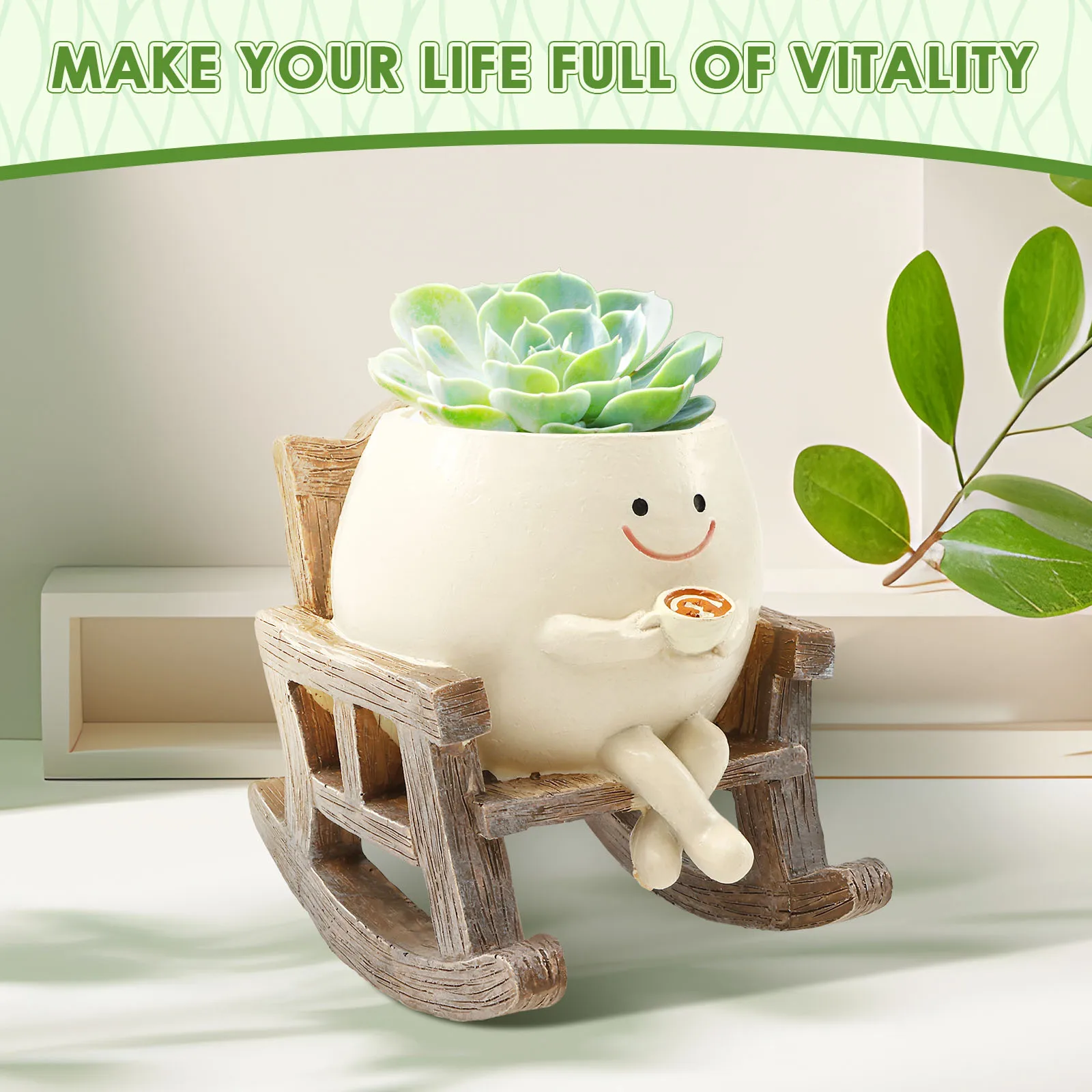 Creative Succulent Pot Flower Pot Smile Face Planter Resin Hanging Cute Head Planters Home Garden Flower Container Supplies