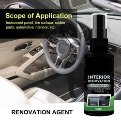 Agent de rechapage de pièces en plastique 100ml, cire pour intérieur d'automobile, revêtement de cire, nettoyant de brillant de voiture en plastique, haute qualité automobile 