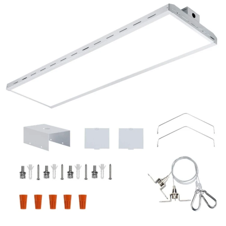 4FT Linear LED High Bay Fixture 1-10V Dimmable Motion Sensor Optional Indoor Commercial Hanging Lamp