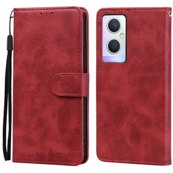Shockproof Soft Silicon Leather Wallet Phone Case - Enhanced Protection and Style for OPPO A96 4G (Red)