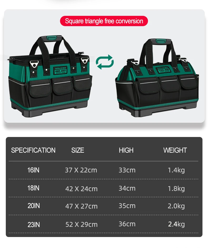 AIRAJ Oxford – sac étanche en toile, outil multifonctionnel, résistant à l'usure, rangement de réparation d'outils, sac d'électricien de grande capacité