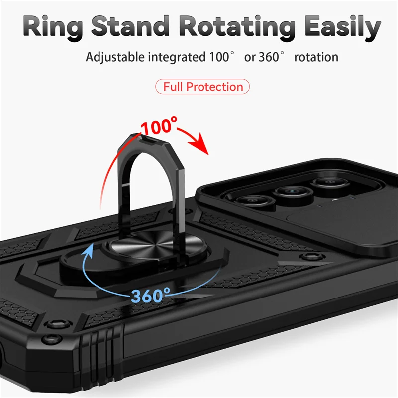 Enhanced Armor Phone Case with Slide Camera Lens Protector for Enhanced Protection and Style