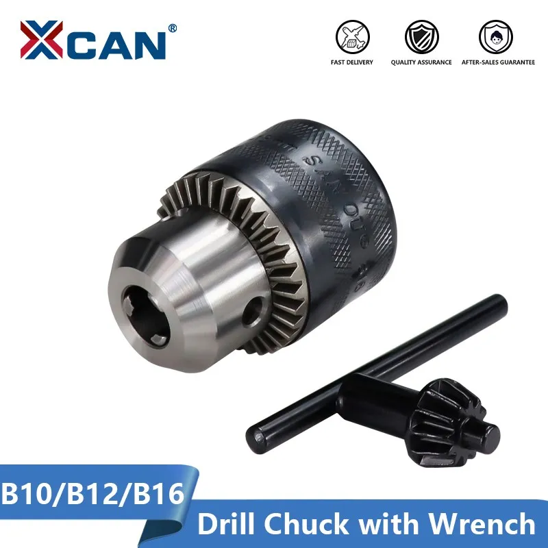 XCAN Drill Chuck B10(0.6-6.5mm) B12(1.5-10mm) B16(1.5-13mm) For Mini Drill Convert Adapter Chuck Power Tool Accessories xcan drill bit