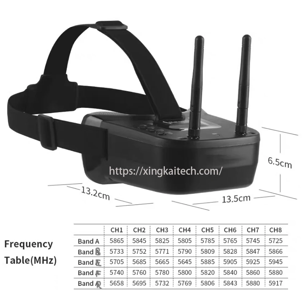 Détail du port DVR et de la connectique des lunettes FPV VR009, modèle avec diversité et 40 canaux.