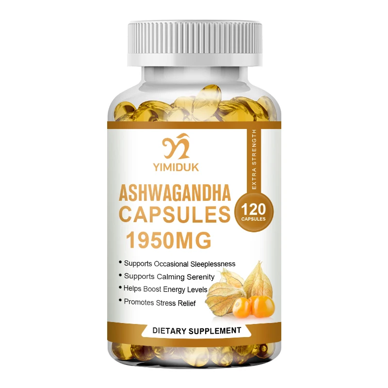 

Натуральная Ashwagandha 1950 мг с экстрактом черного перца-поддерживает снятие стресса, настроение, энергию и здоровье щитовидной железы, 60/120 капсул