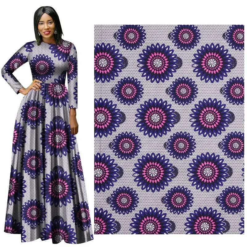 African Fabric Nigeria Polyester Ankara Fabrics Block Prints Batik High Quality Sewing Cloth