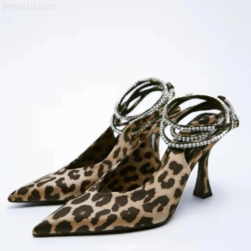 Shoes For Women 2022 Sandals ZARZ Luxury Brand Summer Fashion Transparentes Rhinestones Pointed Heeled Slippers Woman Sexy Pumps