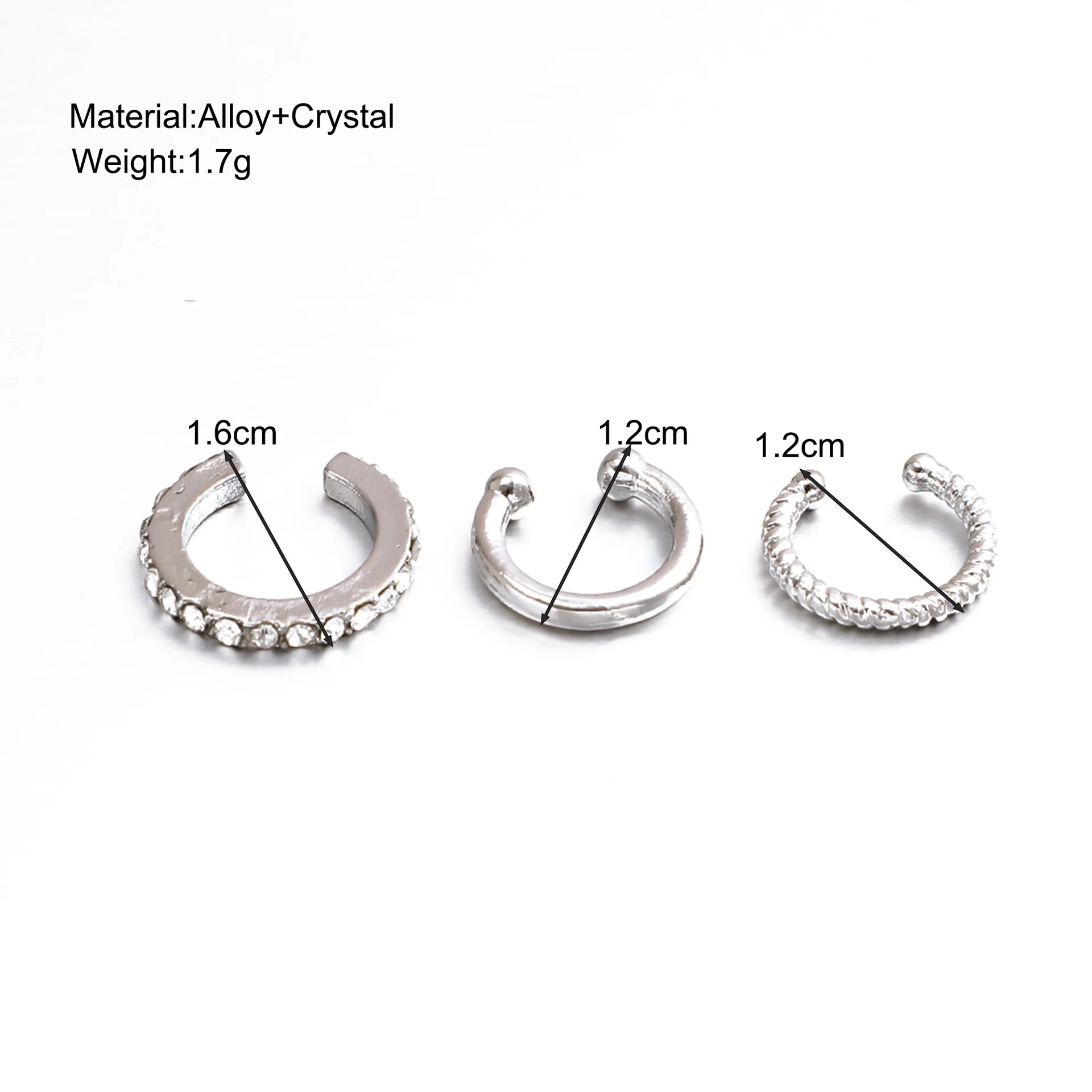 3PCS Non-Piercing Ear Cuff Earrings for Women and Teens-ear clip earrings,clip earrings,ear clip,ear accessories