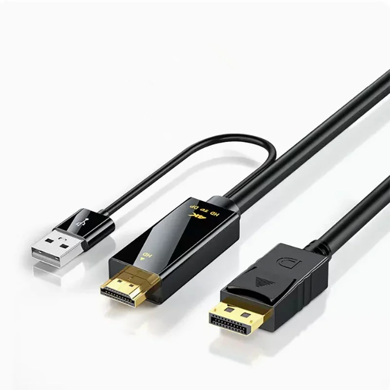 Cable Technologies Adattatore HDMI A DisplayPort 4K@60Hz | Attivo, Audio Incluso, USB Alimentato, Per Monitor E TV Da PC, Xbox E PS4